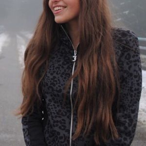 JUICY COUTURE CHEETAH PRINT QUARTER ZIP